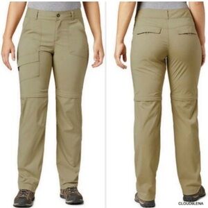 Columbia Kestrel Womens Tan Khaki Pants Sz 14 convertible shorts outdoor hiking